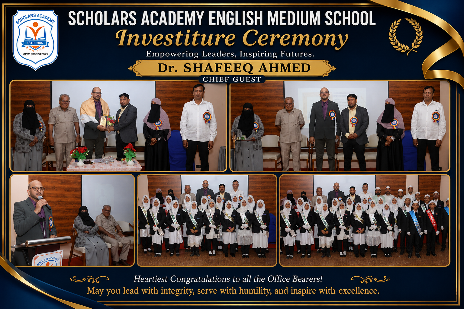 Chief Guest at Scholars academy investiture ceremony